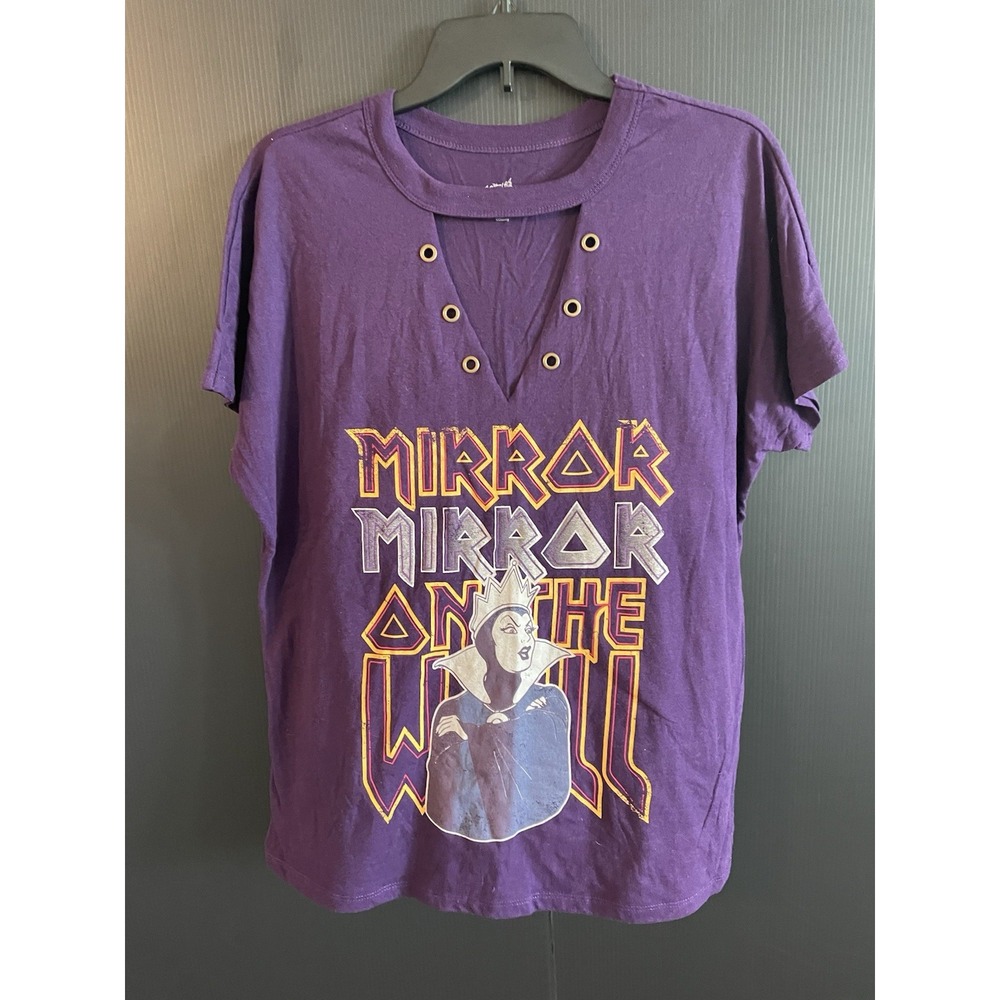 Disney Boutique XL Evil Queen Mirror On The Wall Purple Shirt Size X Large RARE